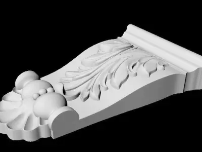 carved pilaster 3D model 2