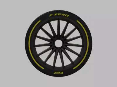 Miniature Vossen VFS-2 Rim and Tire - 3D Print - No Textures 3D print model