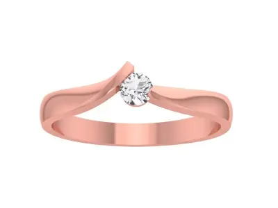 Solitaire Round Diamond Wedding Band 3dm STL OBJ FBX Render 3D print model