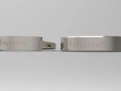 Engineer Couple Ring Platinum 3D print model