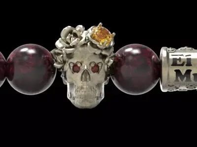 Skull shaped pendant 3D print model