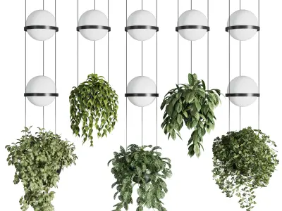 Vibia palma pot light pendant - plant light hanging 16 Low-poly 3D model