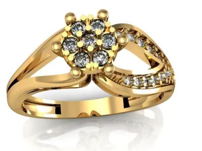 daimond ring 3D print model shop