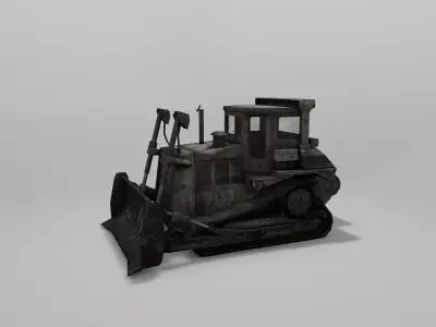 Old Bulldozer Low-poly 3D model