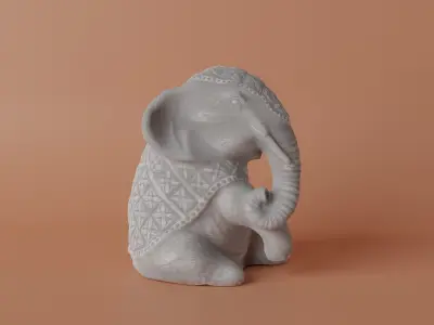 Elephant Decor Low-poly 3D model