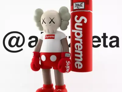 Kaws Box Supreme Textured Low-poly 3D model