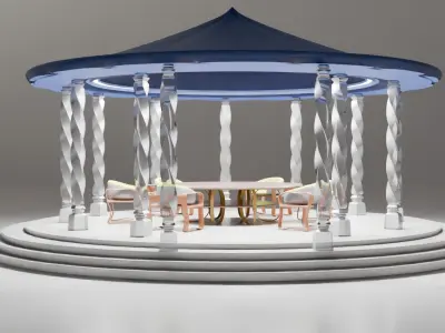 Free 3D Models Gazebo  Low-poly 3D model
