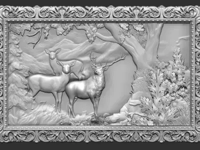 deer panel 3D print model