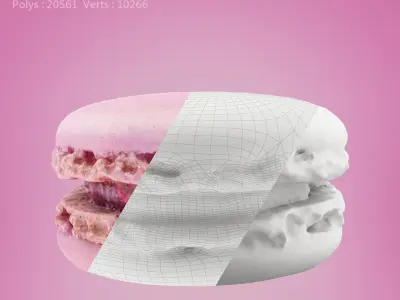 Rose Macaron and Sea salt caramel Macaron 3D print model