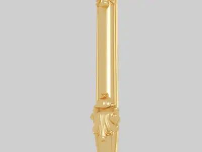 Classic 3D model of interior CNC sculpture gold inlaid 3D model