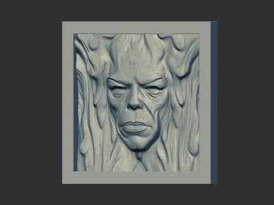 melted man face wall decor 3D print model