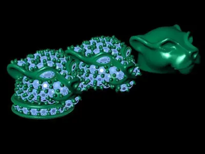 panther face  and head  ultra light 3D print model