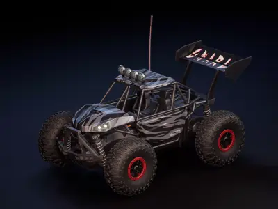 Remote Control Car Buggy - Clean Topo UVd 3D model