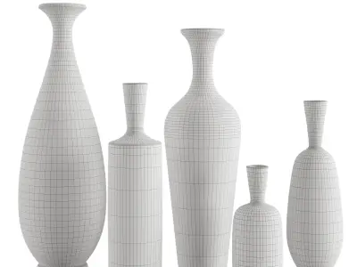 Berndt Friberg Set of five vases -1950 3D model