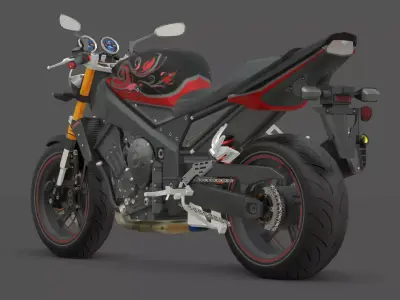 FV1100 HighPerformance Racing Motorcycle 3D Model Low-poly 3D model