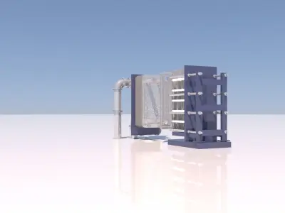 Refinery Plate Heat exchanger 04 3D model