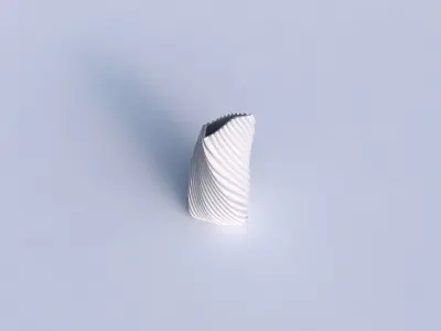 Vase twist tipped triangle with extruded vertical lines 2 3D print model