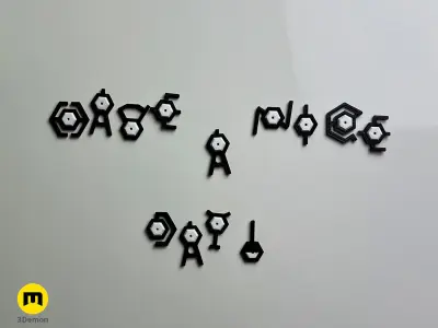 Unown Alphabet Low Poly Pokemon 3D print model