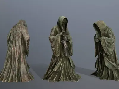 Dark statue Low-poly 3D model