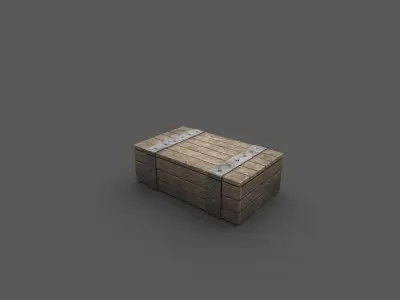 Pack of 11 low poly medieval wooden crates  Low-poly 3D model