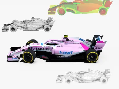 Force India VJM11 Car Low-poly 3D model