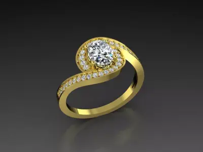 Diamond Jewelry Ring  3D print model