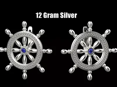 ships wheel earring model 348 3D print model