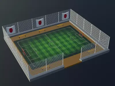 Soccer Stadium - Japan Low-poly 3D model