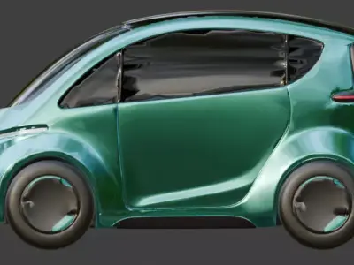 Futuristic Smart City Car 3D Model Low-poly 3D model