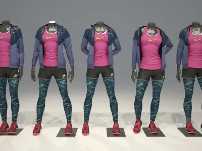 Woman mannequin Nike pack 1 3D model