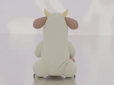 The cow cartoon 3D print model