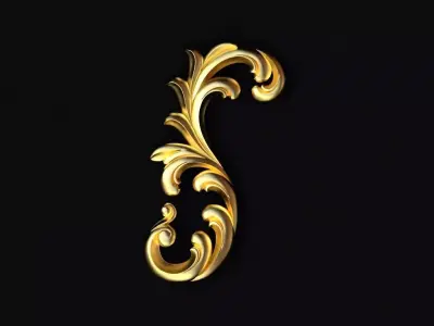 Central decor ornament for furniture 3D model 15