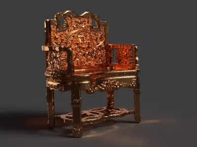 Chinese ancient chair   Low-poly 3D model