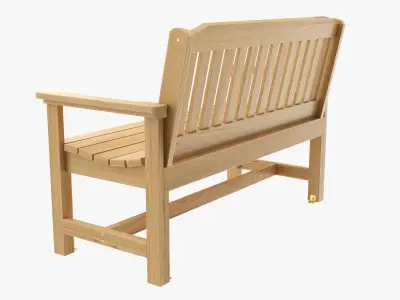 Wood Garden Outdoor Bench 3D model