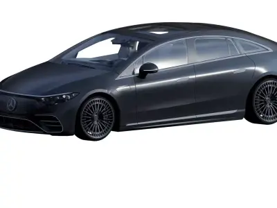 Mecedes EQS 580 with interior 3D model