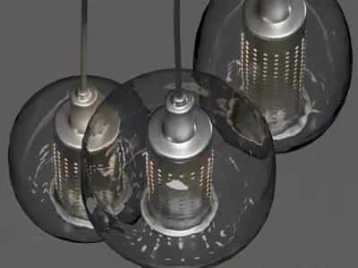 Hogvind pendant light glass metal 3D model