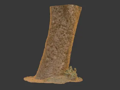 Realistic 3D Scanned Tree Trunk with Moss  Low-poly 3D model