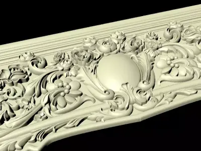 Central decor ornament for furniture 3D model 1032