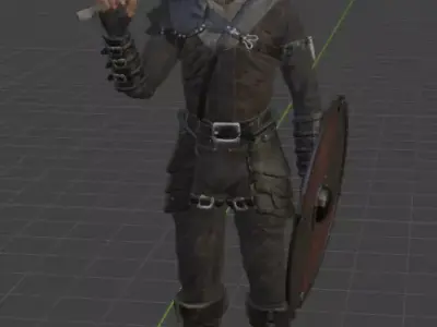 VIKING GAME CHARACHTER GAME READY 3D model