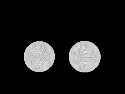 Soccert Balls Low and High Poly 3D model