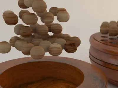 BOARD GAME---Wood Peg Solitaire 3D model