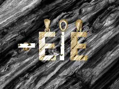 E Letter Alphabet Wooden Texture Pendant 3D Print Model 3D print model