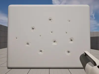 15 Bullet Hole Decals Pack on Concrete Wall 4 Texture
