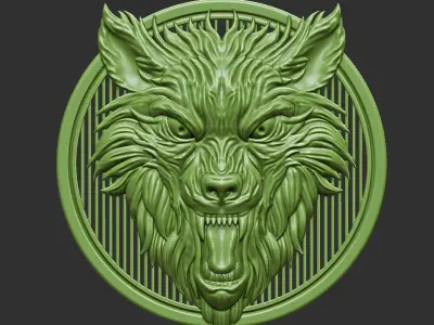 wolf head 3D print model