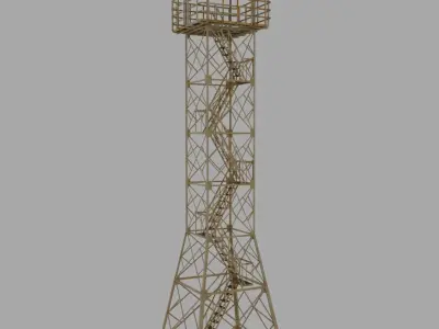 Observatory fire tower - fire tower 3D model