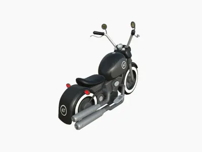 Motorcycle Cartoon A09 Black - Custom Vehicle Design Low-poly 3D model