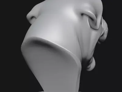 Dog head sculpture 3D print model