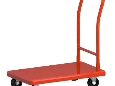 Flat Bed Self Assembly Platform Trolley Collection 01 3D Model Pack