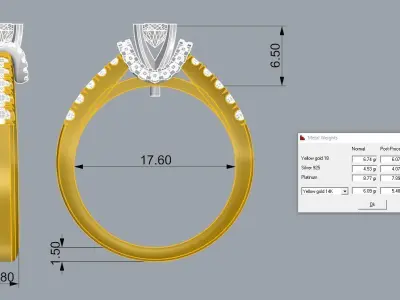 Gold ring jewelry 3D print model purchase