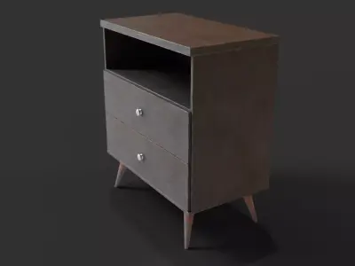 Bedside Table Retro Status 2 Drawers 3D model
